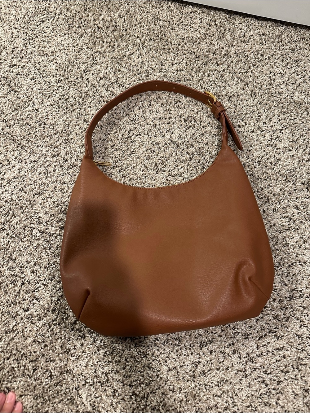Source Unknown Tan Leatherette Hobo Bag